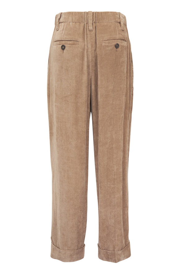 Brunello Cucinelli Cappuccino Corduroy Baggy Pant - view 4