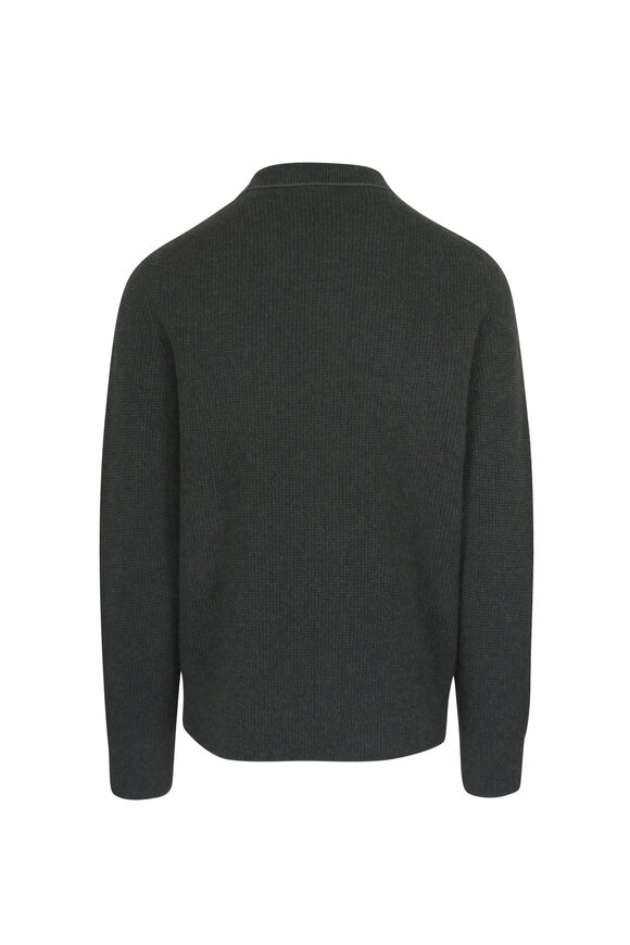 Vince Dark Green Boiled Cashmere Polo - view 4