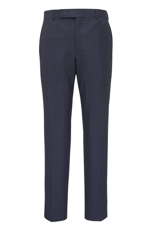Zegna 15MILMIL15 Navy Blue Tonal Plaid Wool Suit - view 4