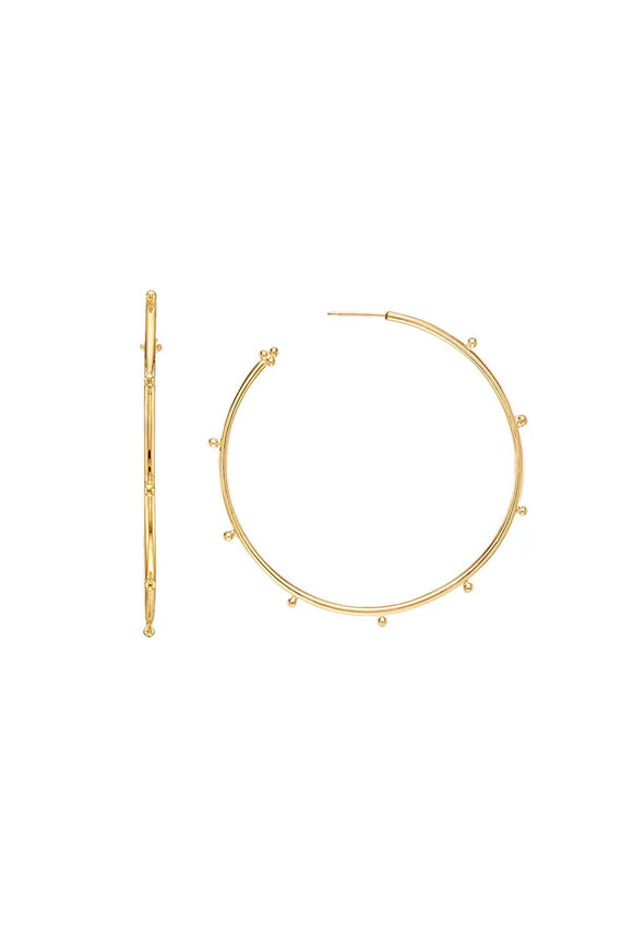 Temple St. Clair Large Granulated Hoop Earrings - view 1