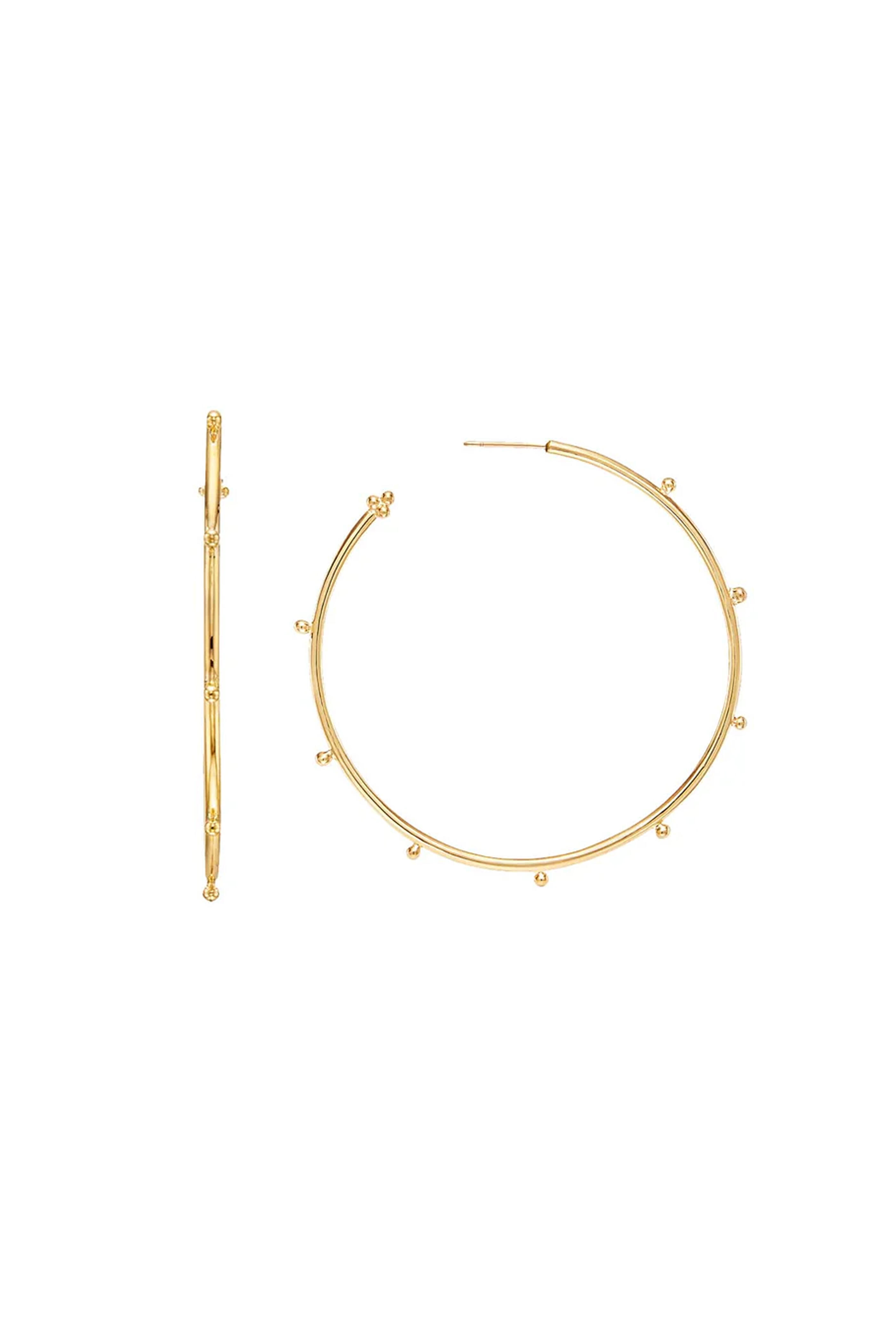 Temple St. Clair - Large Granulated Hoop Earrings - view 1