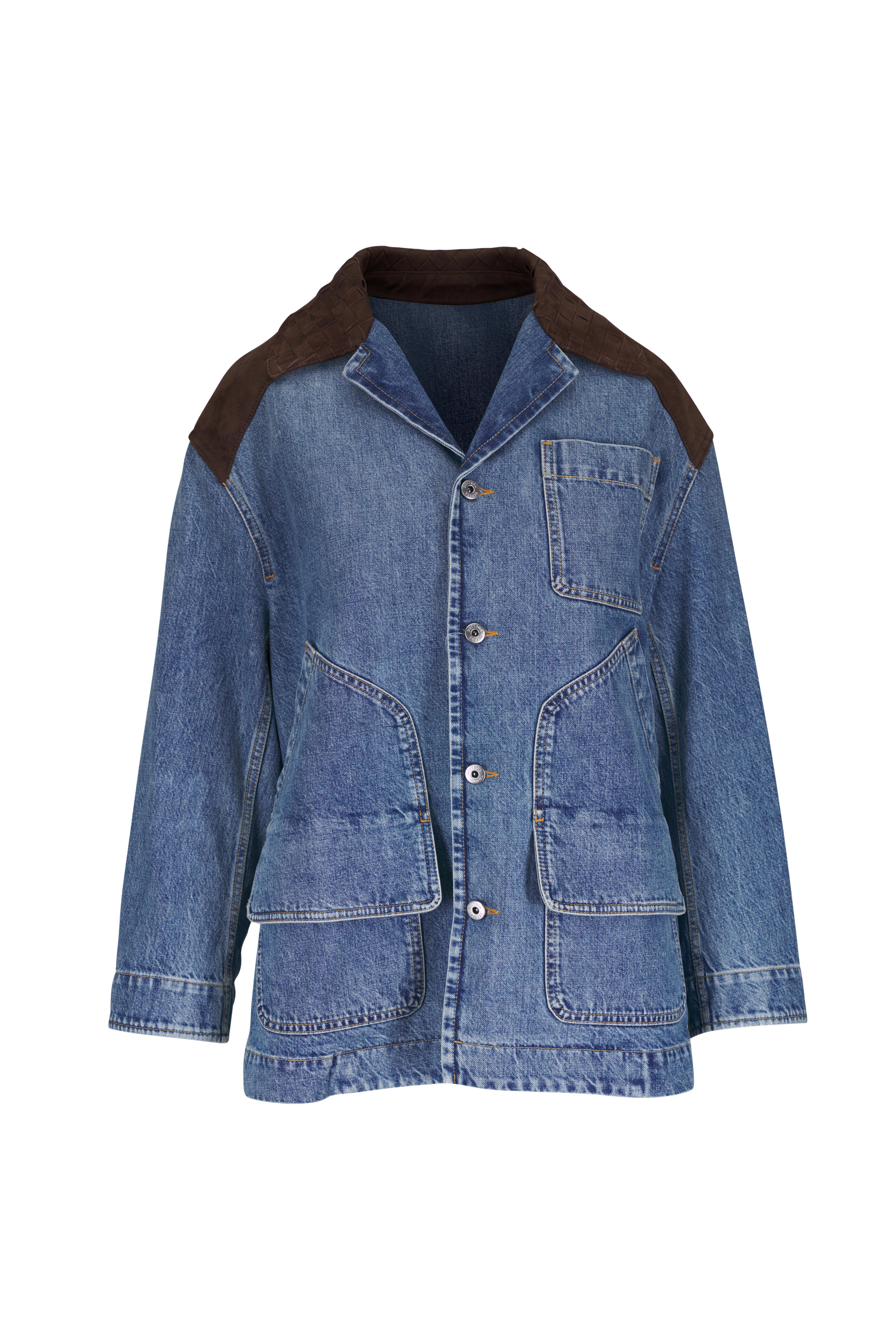 Bottega Veneta - Vintage Mid Blue Indigo Denim Jacket Bottega Veneta - Vintage Mid Blue Indigo Denim Jacket