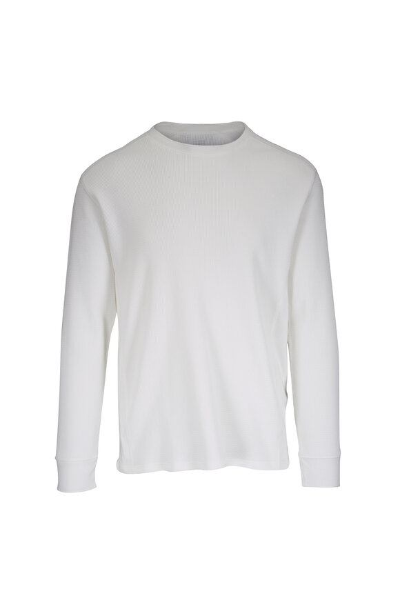 Vince Off White Thermal Long Sleeve Shirt