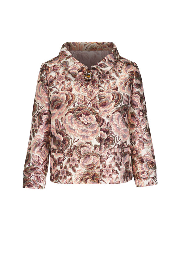 Valentino Mossi Pink Latte After Winter Brocade Lurex Jacket