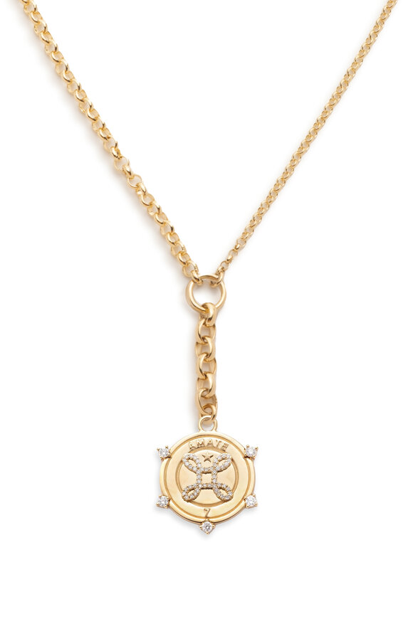 Foundrae 18k Yellow Gold True Love Mix Belcher Necklace - view 2