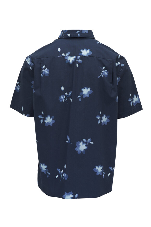 Vince - Deep Sea & Aqua Cascading Floral Shirt