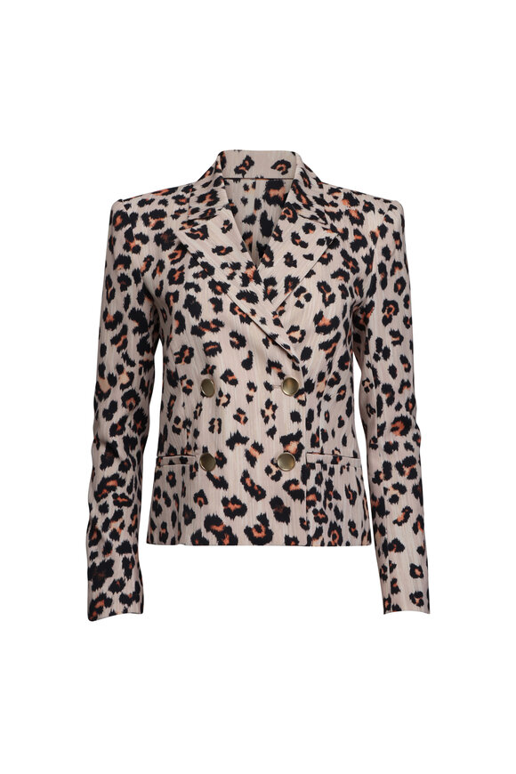 L'Agence - Kenzie Khaki Metallic Knit Blazer | Mitchell Stores