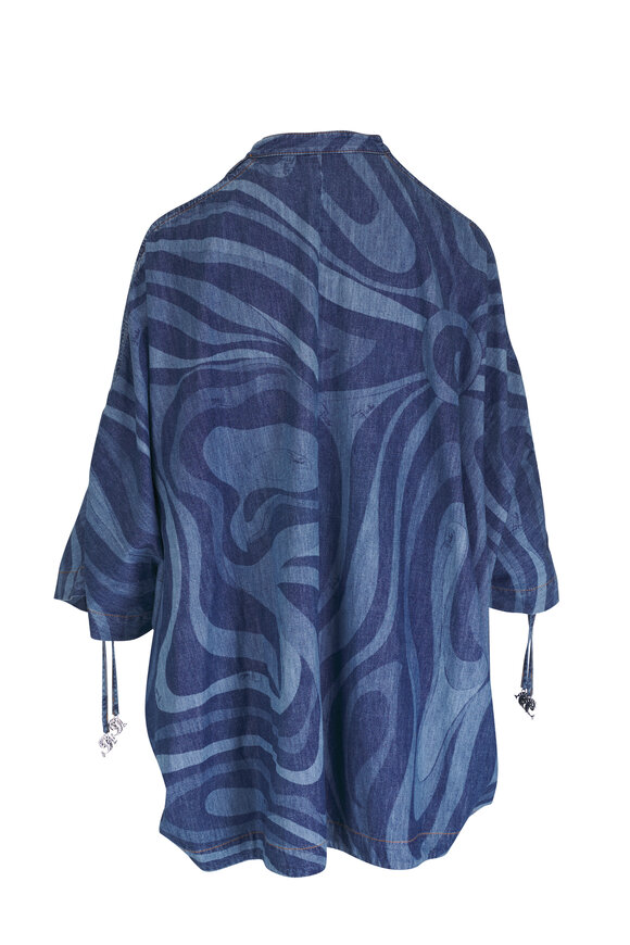 Pucci - Marmo Print Denim Kaftan 