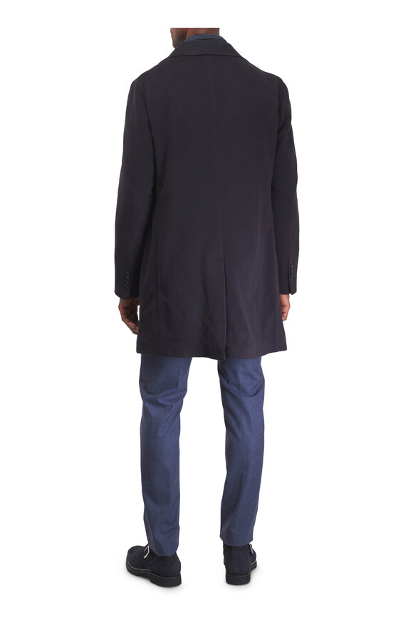 Maurizio Baldassari Navy Blue Suede Vest - view 3