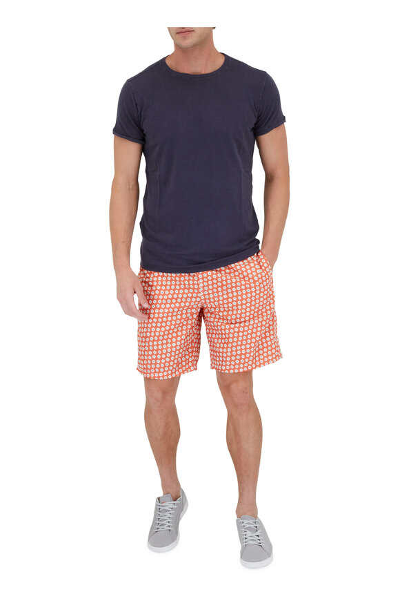 Fedeli - Blossom Orange & Navy Swim Trunks