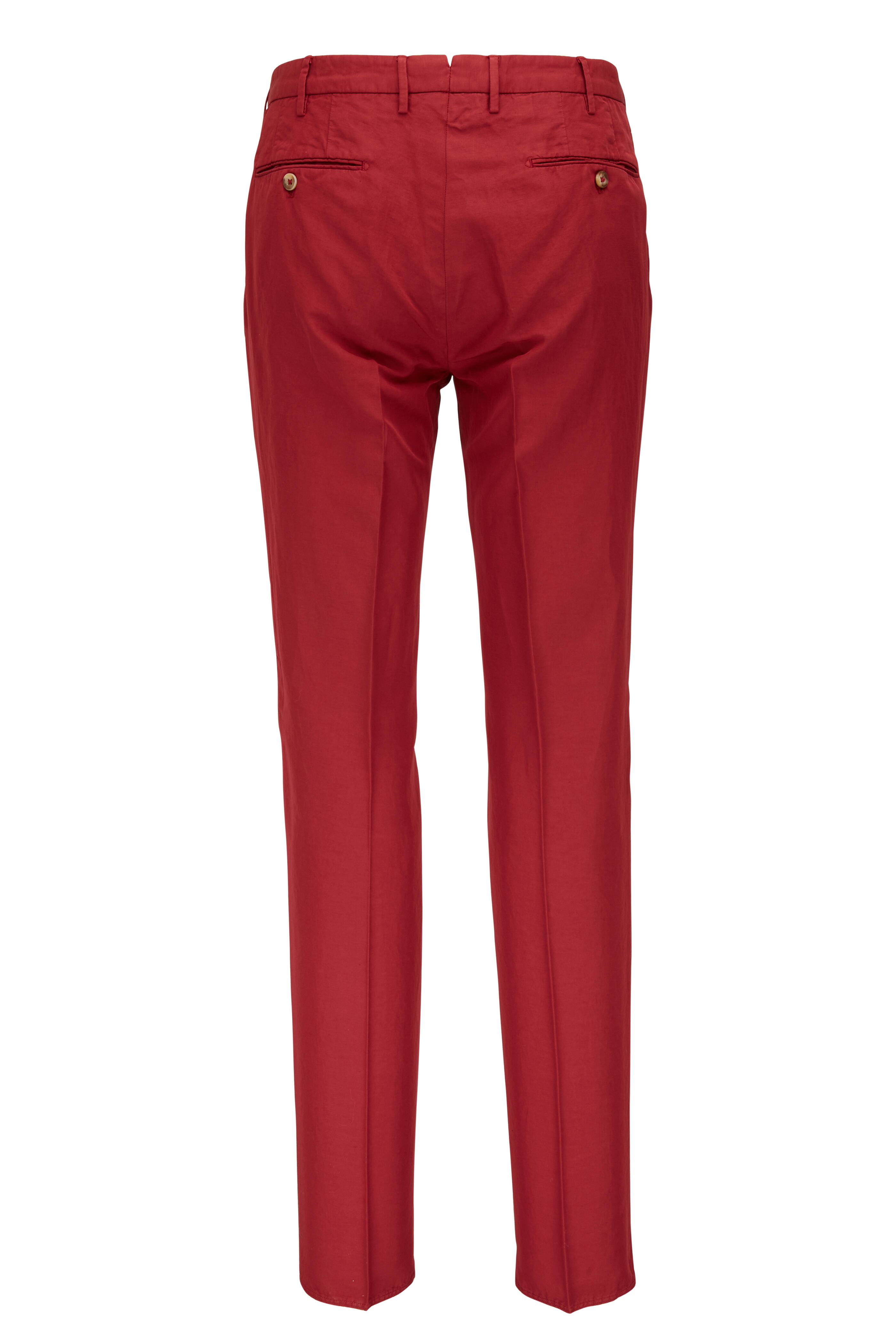 INCOTEX Red Slacks W30 チノリーノ コットンリネン Incotex - Red Chinolino Regular Fit Pant | Mitchell Stores
