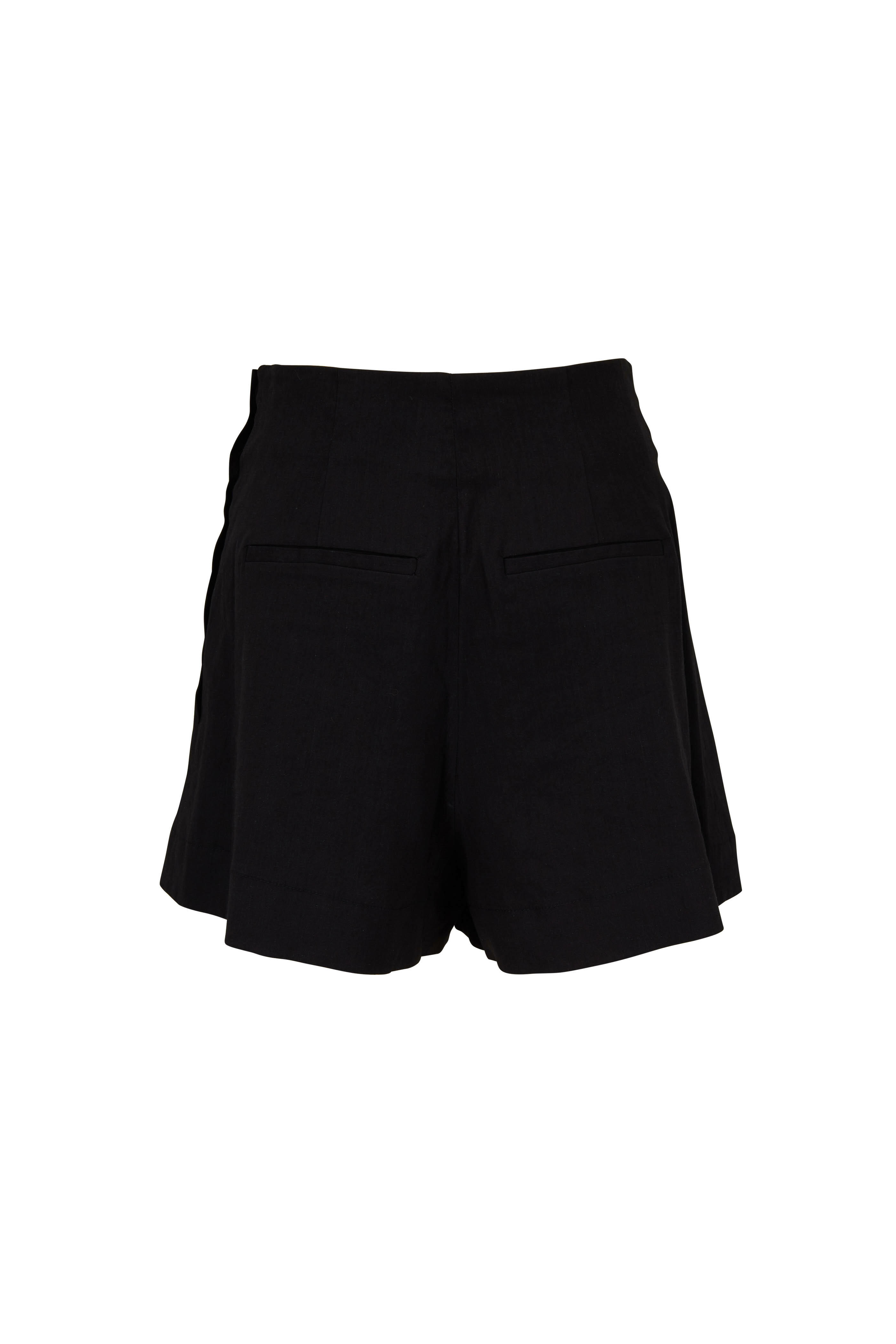 Monnalisa logo-charm belted pleated shorts - Black
