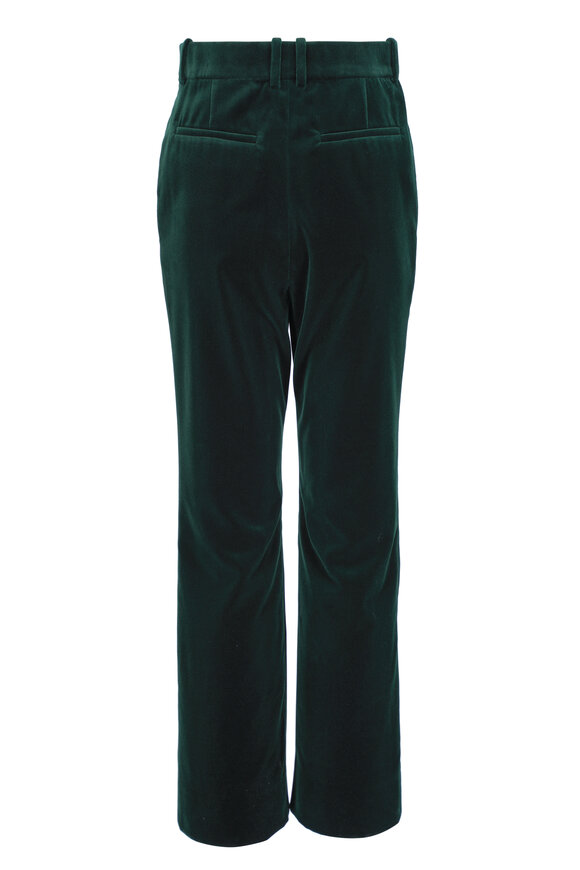 Saint Laurent Emerald Cotton Velvet Cropped Slim Leg Pant - view 4