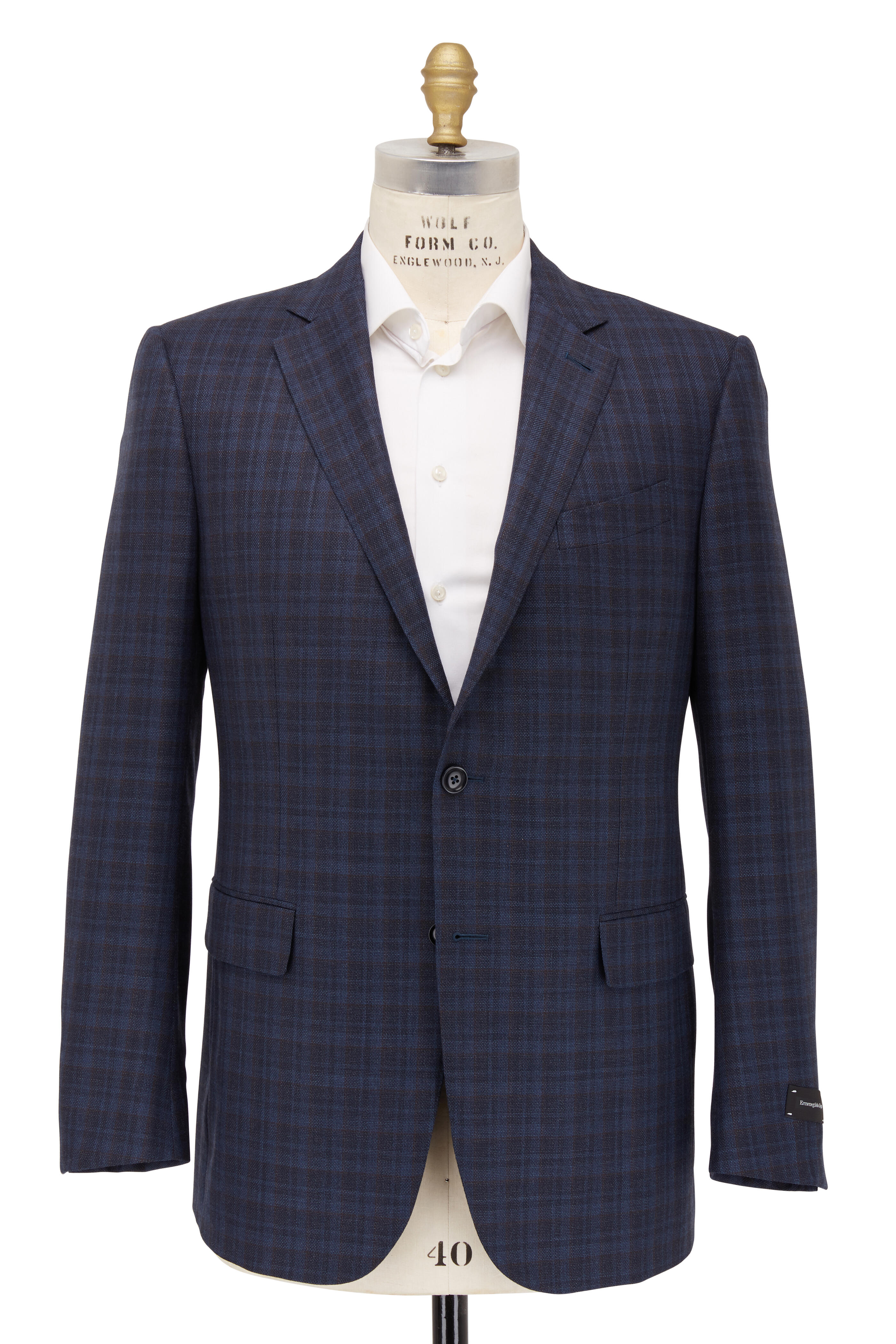 Zegna - Teal & Brown Glencheck Wool Sportcoat