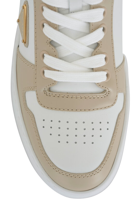 Prada - Downtown Bold White & Desert Platform Sneaker