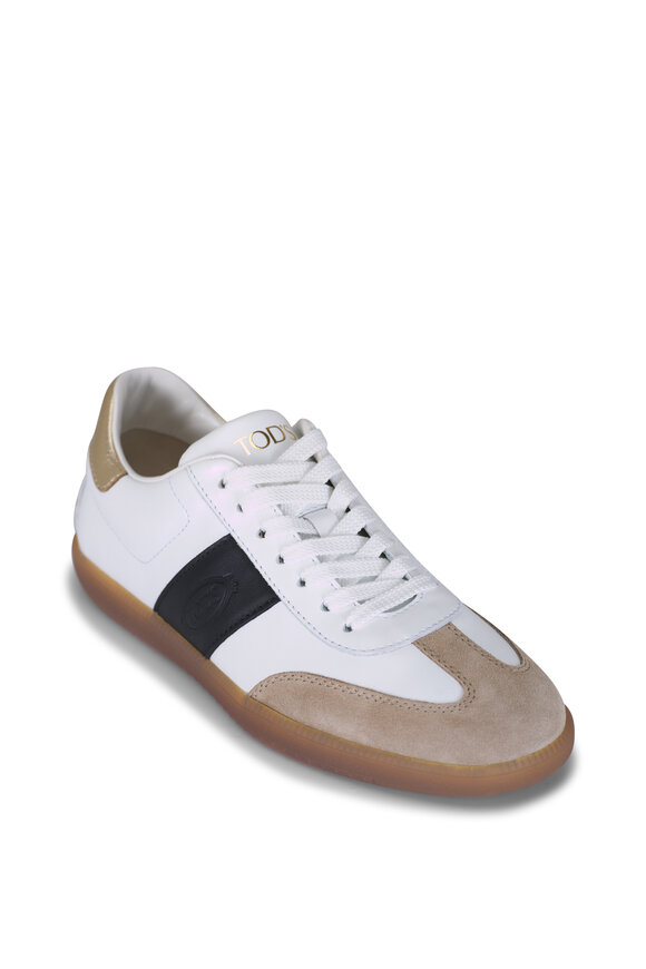 Tod's Cassetta Black & White Leather Low Top Sneaker