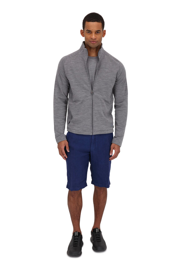 Z Zegna - Gray Techmerino Front Zip Sweatshirt