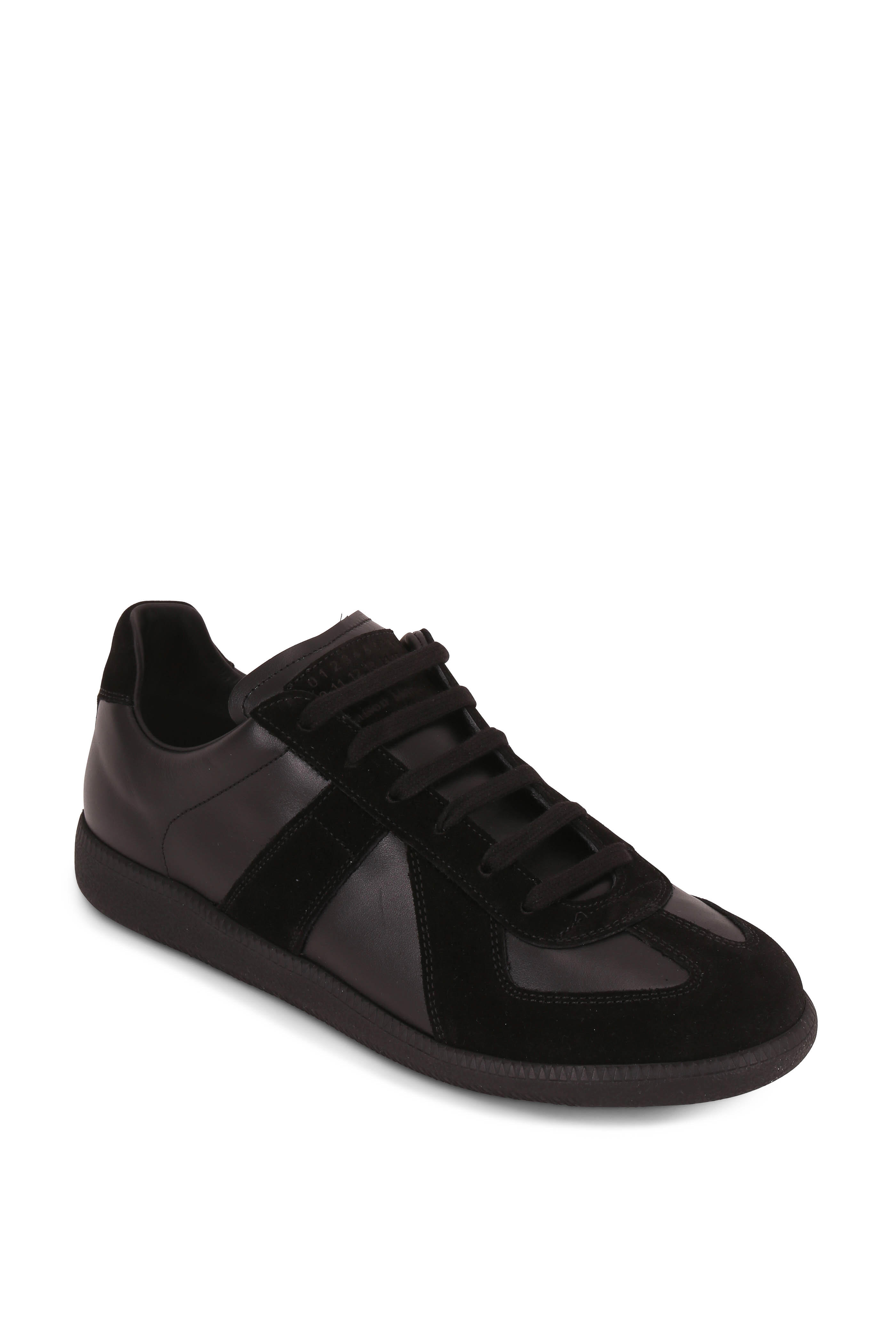 Maison Margiela - Replica Black Leather & Suede Low Top Sneaker