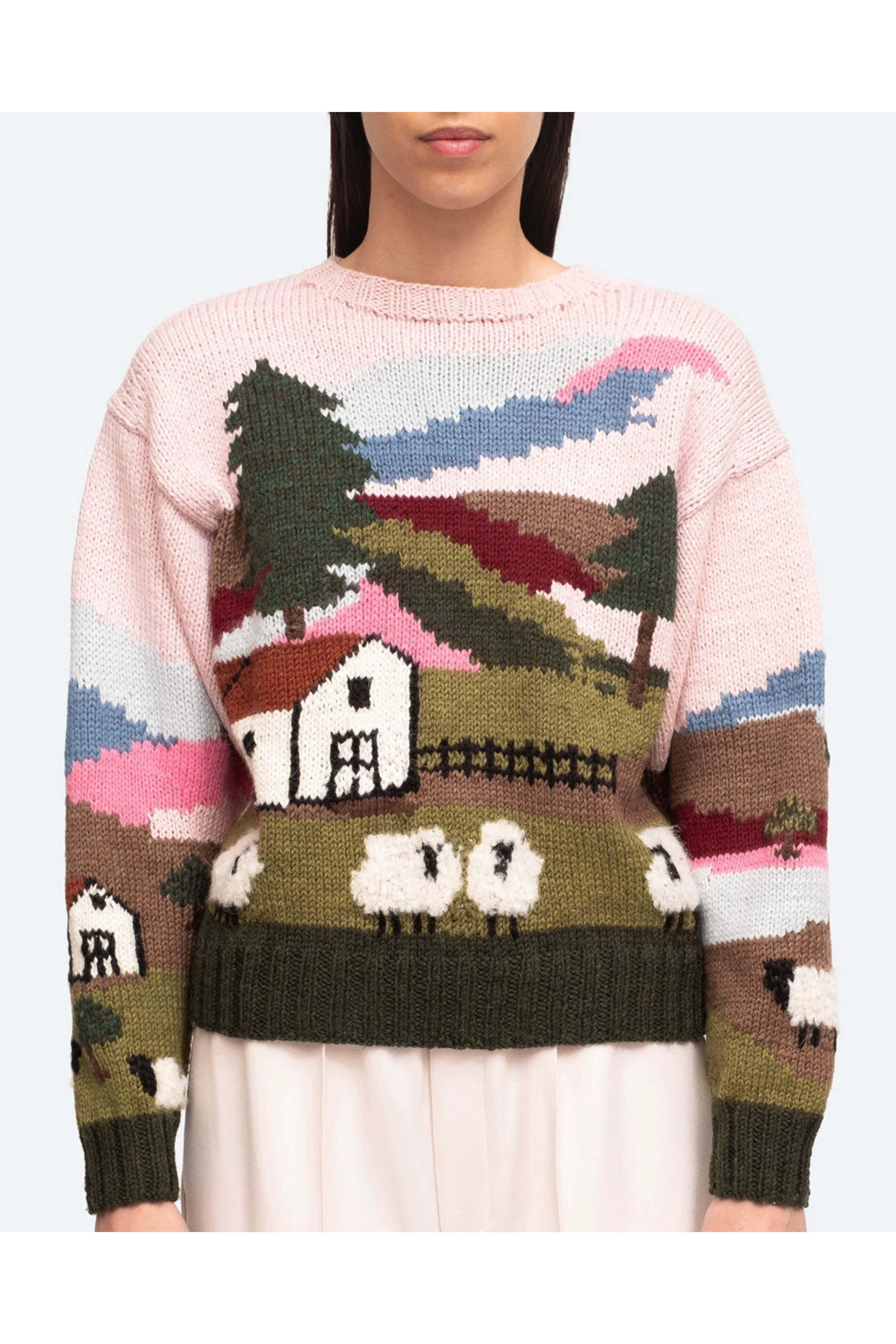 Sea NYC - Multi Intarsia Reese Sheep Sweater