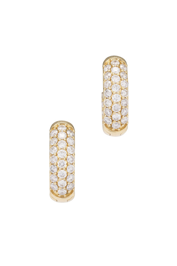 Kai Linz 18k Yellow Gold French Cut Diamond Oval Huggies - view 1