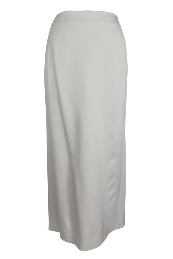 Brunello Cucinelli Beige Satin Cady Column Skirt