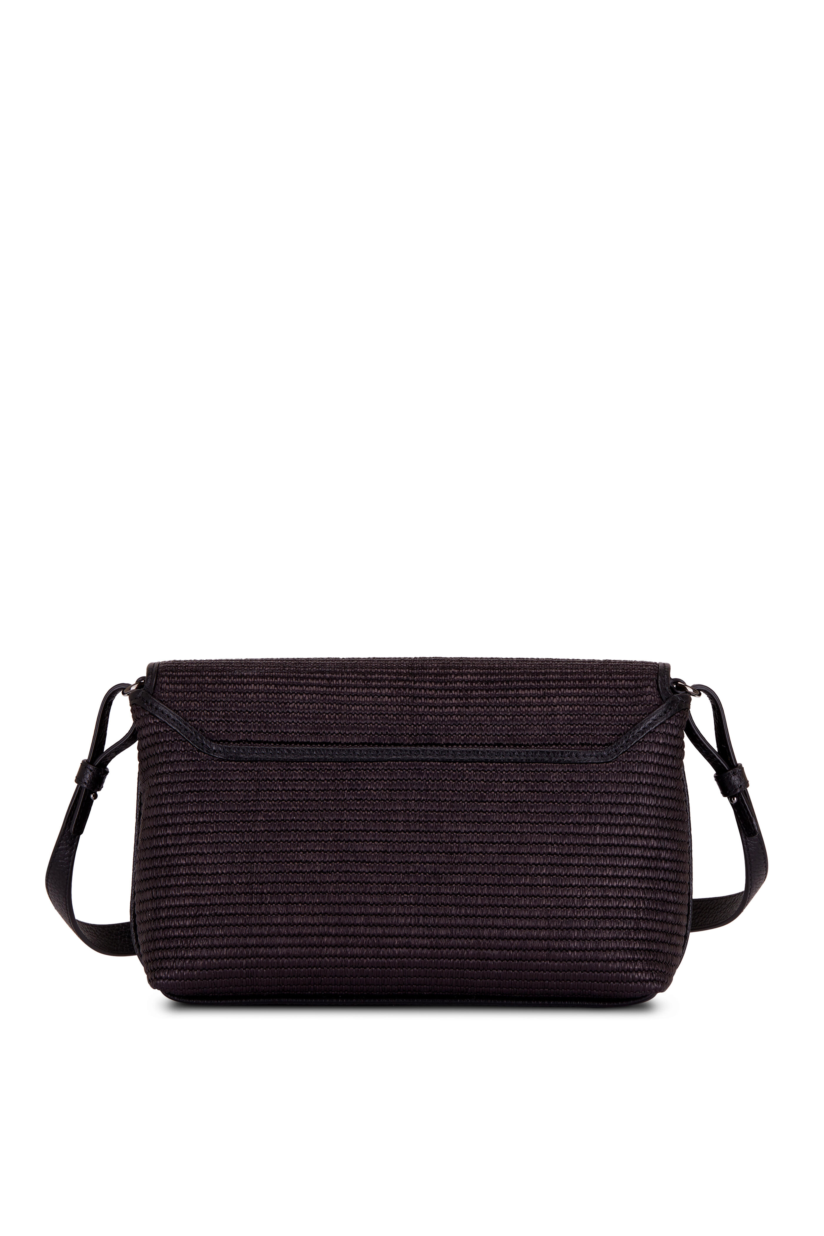 Akris - Small Anouk Black Woven Raffia Crossbody Bag