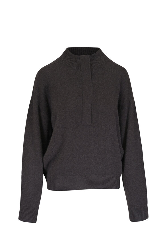 Le Kasha Croatia Chocolate Cashmere Half-Zip Sweater - view 1