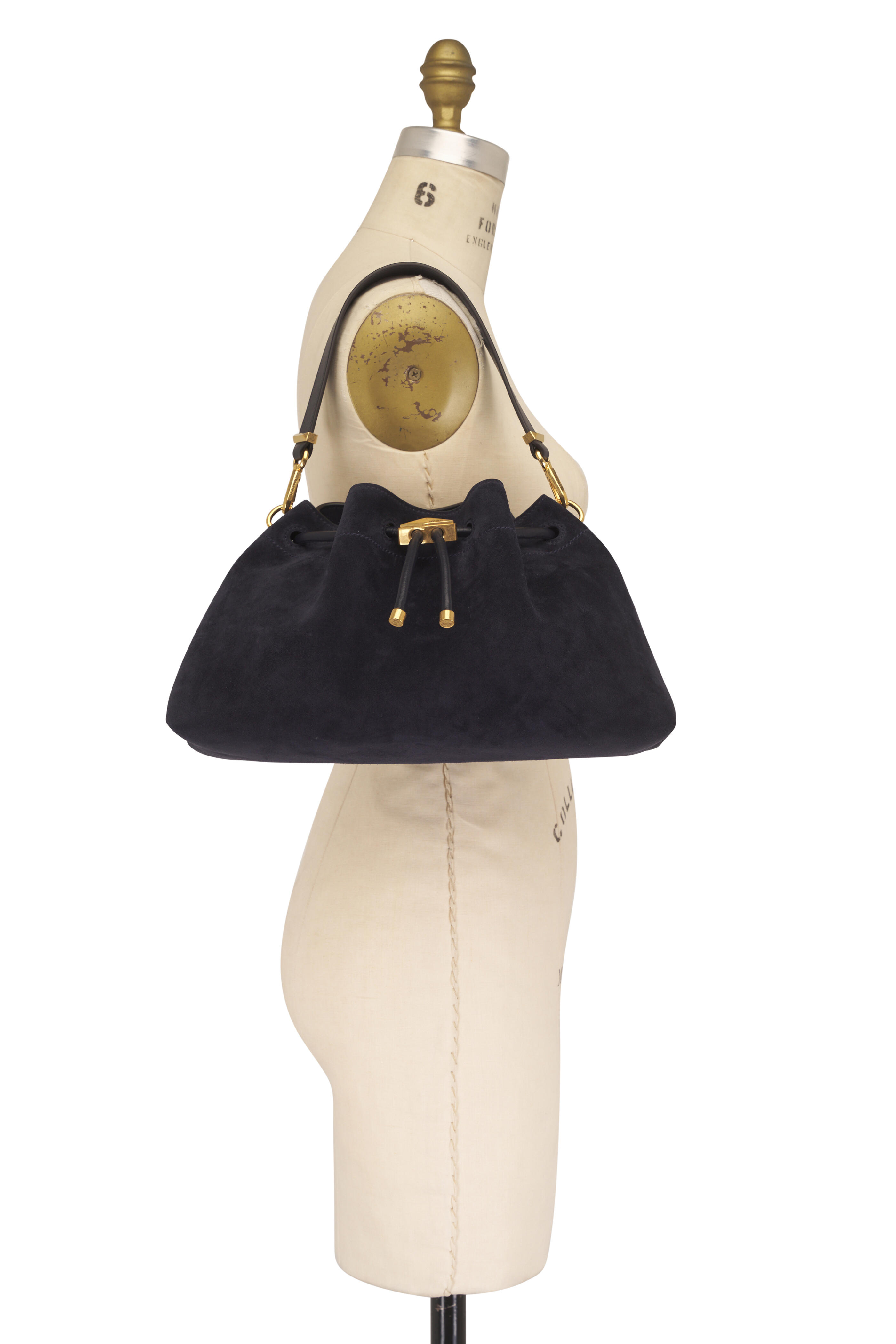 Jimmy Choo - Bon Bon Marine Suede E/W Bucket Bag - view 7
