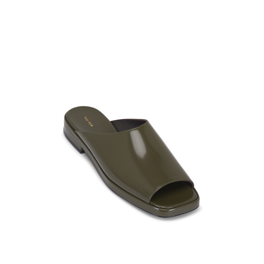 The Row - Emi Khaki Green Mule | Mitchell Stores