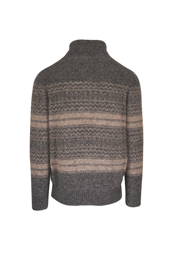 Brunello Cucinelli Charcoal Gray Mélange Full Zip Sweater - view 2