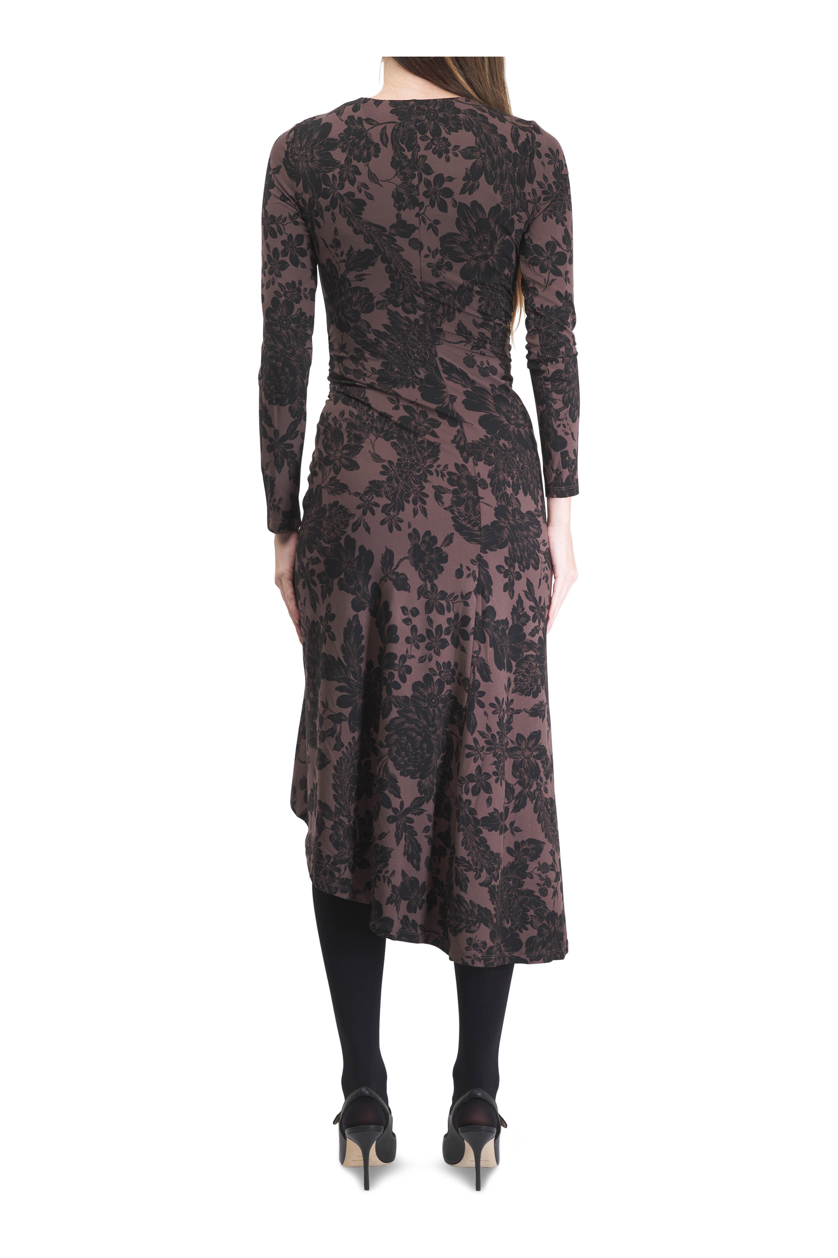 Veronica Beard - Theodora Dark Lichen & Black Floral Print Dress