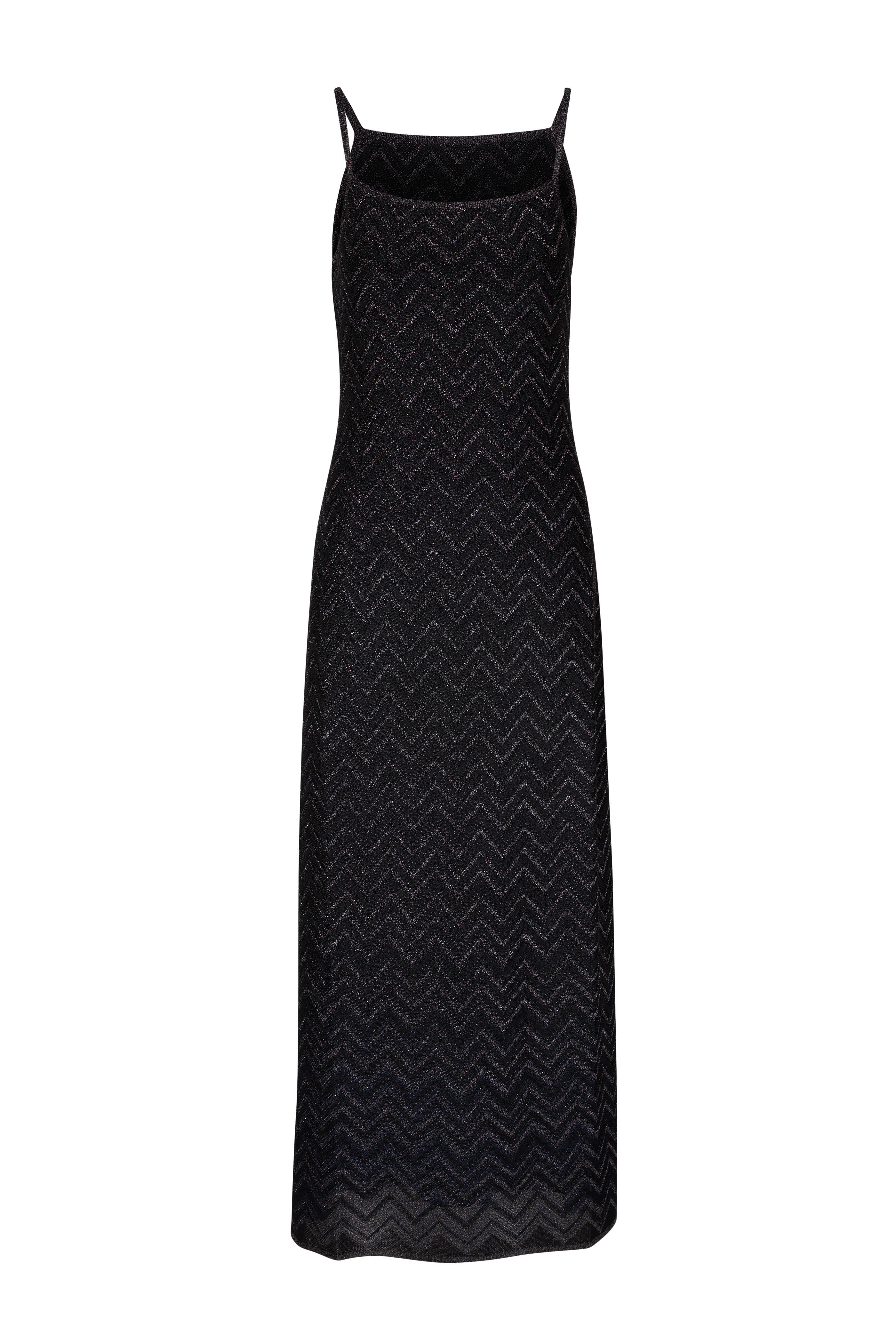 Missoni - Black Lurex Zig Zag Jacquard Maxi Dress