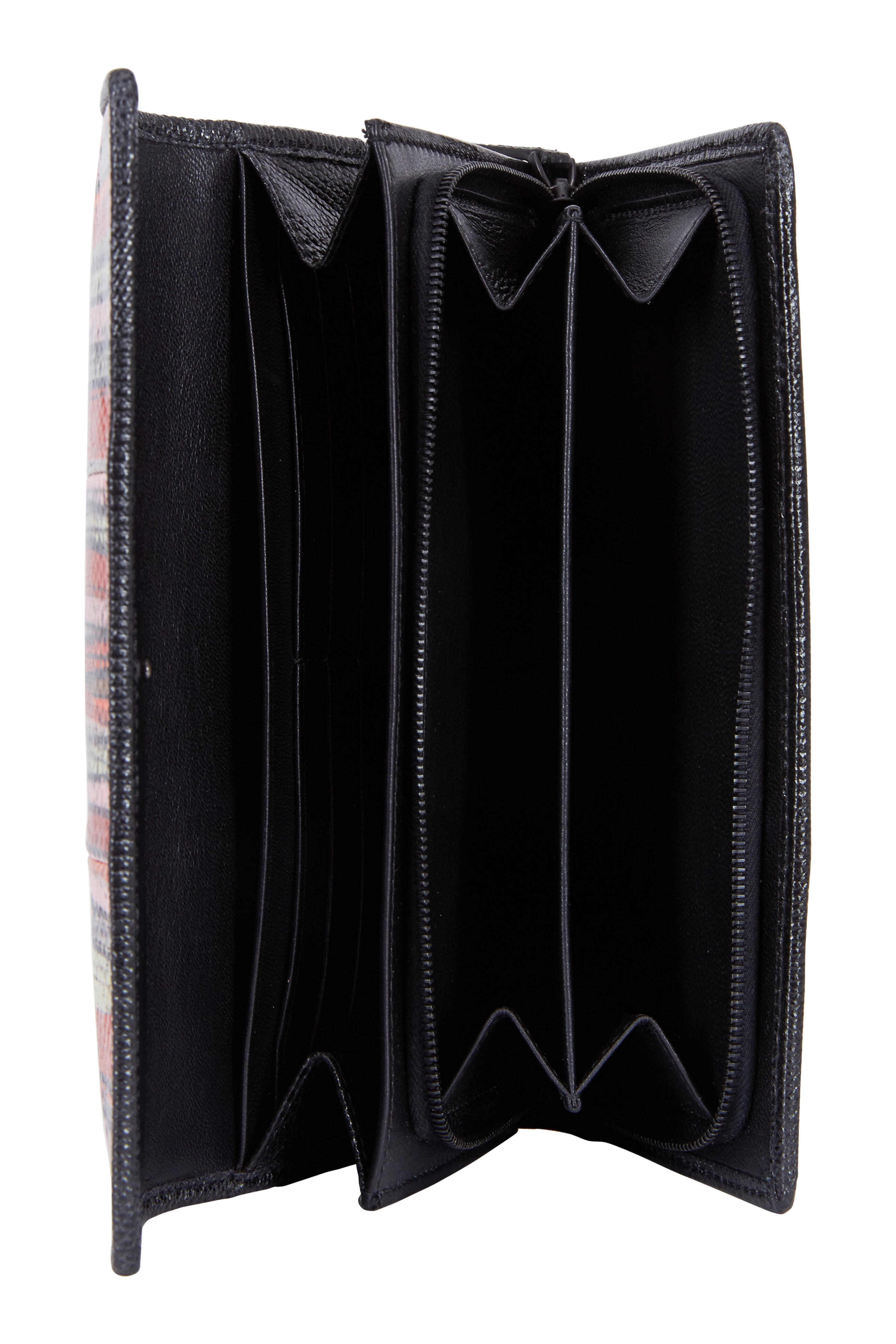 Bottega Veneta - Red Multicolor Karung Flap Wallet