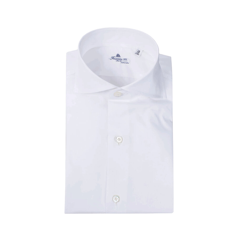 Finamore - White Basic Napoli 170 Cotton Dress Shirt