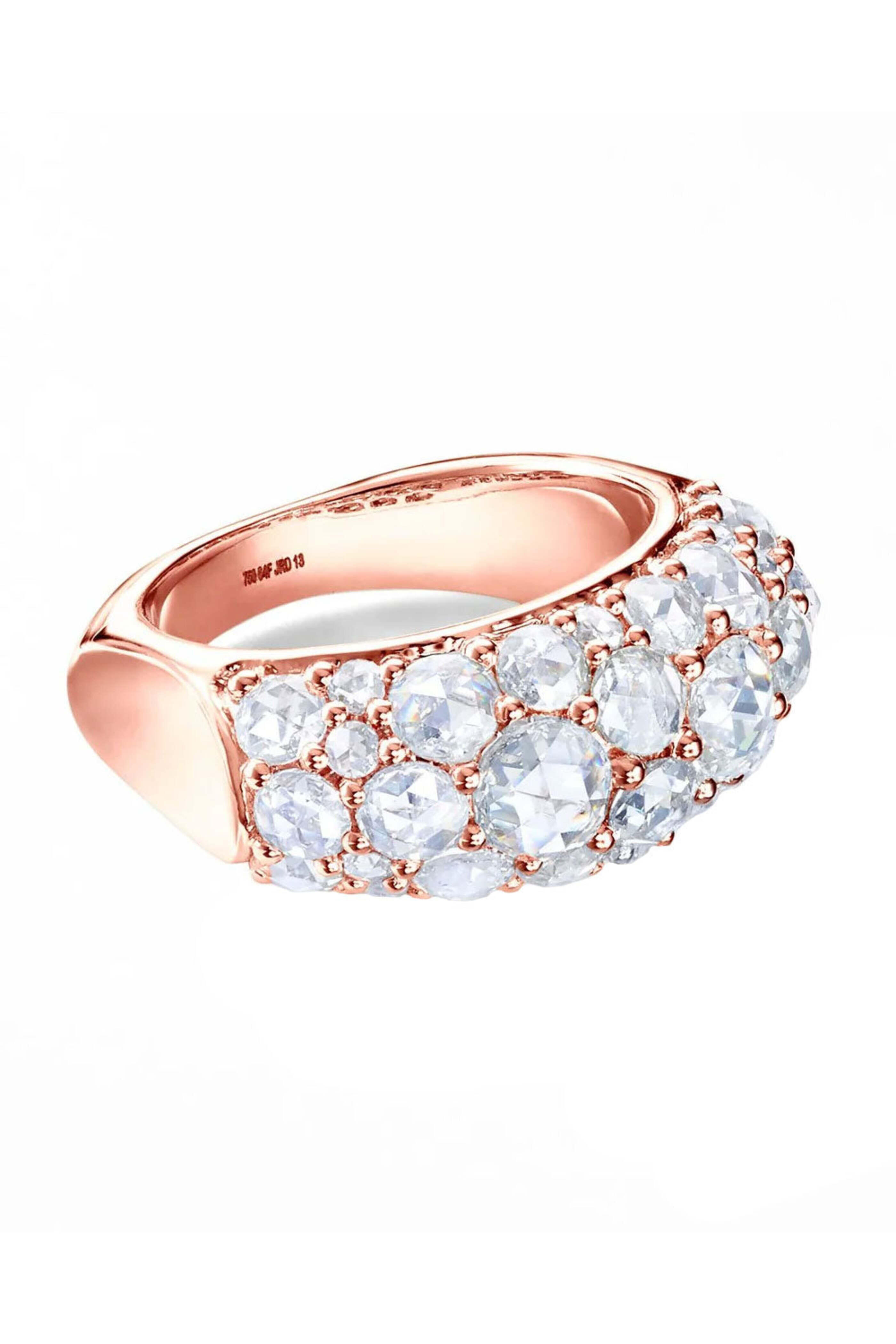 64 Facets - Rose Gold Diamond Cluster Ring
