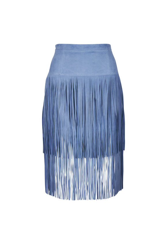 Michael Kors Collection Lake Suede Fringe Skirt