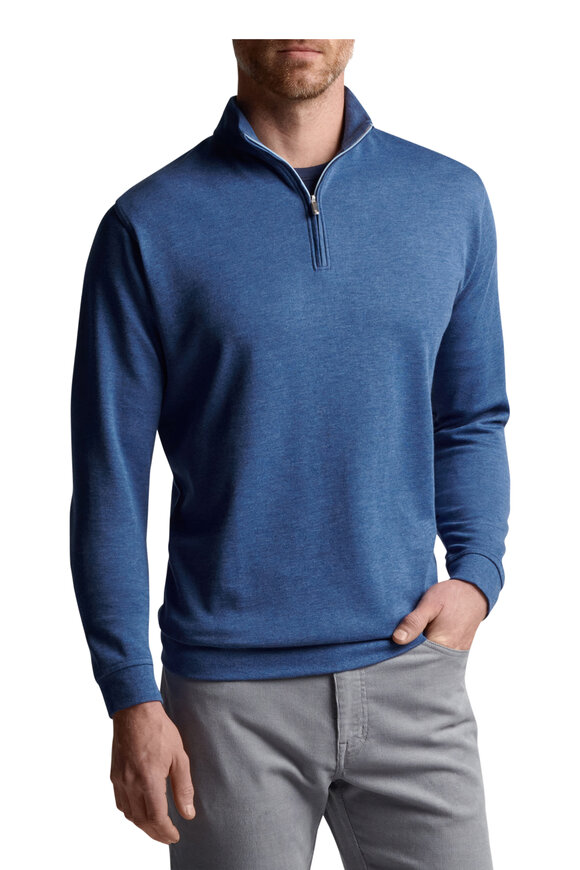 Peter Millar - Crown Nordic Blue Quarter Zip Pullover