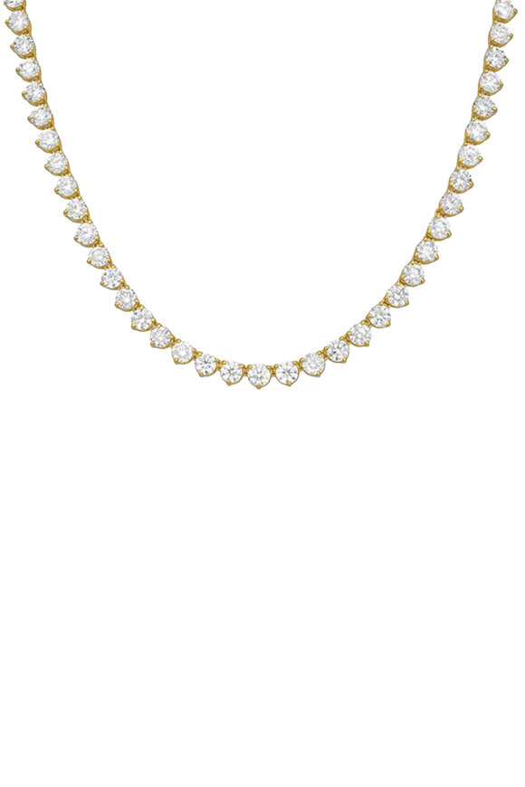 Diana M Jewels 18k Yellow Gold Round Diamond Tennis Necklace - view 1