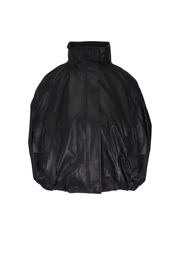 Simkhai Jada Black Cape Leather Jacket - view 1