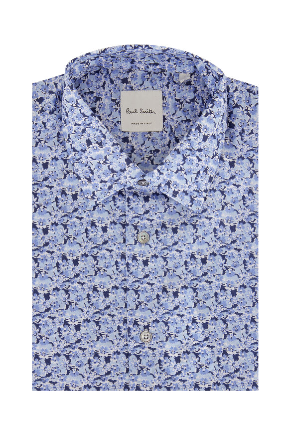 Paul Smith - Blue Floral Print Dress Shirt