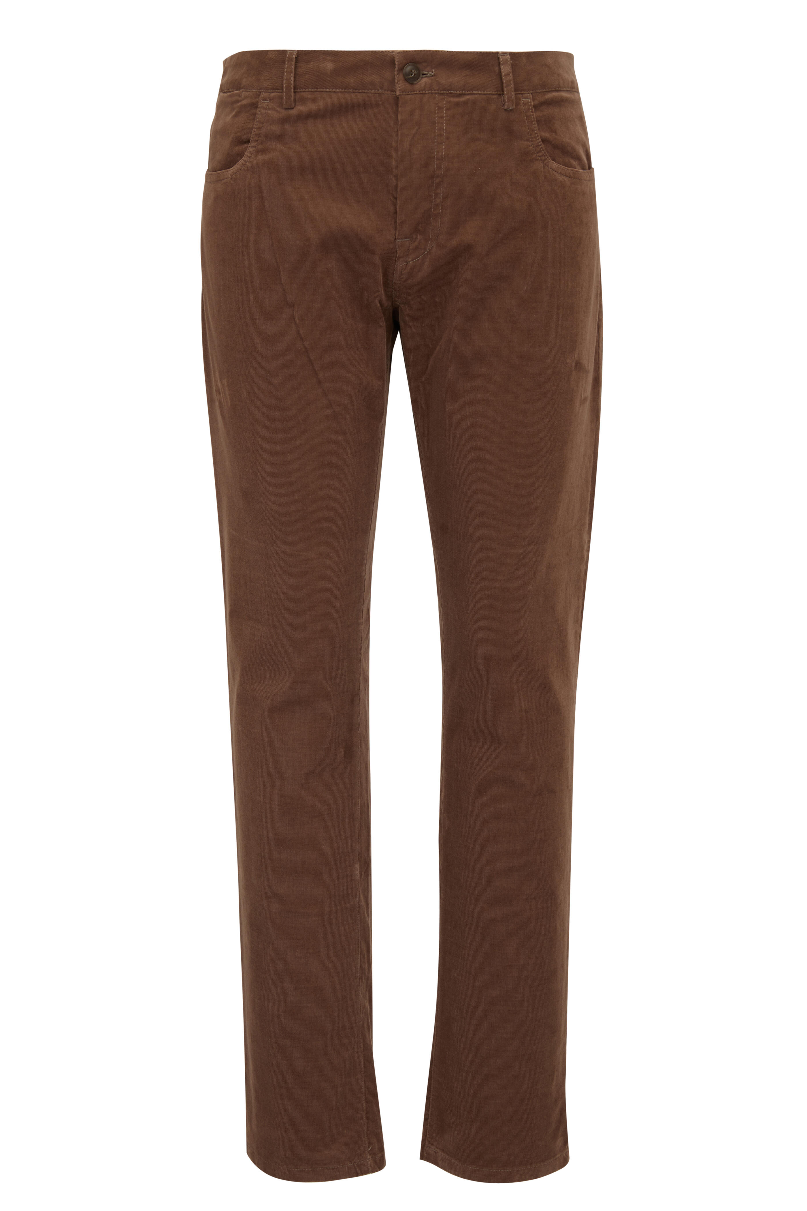 Canali - Brown Fine Wale Corduroy Pant | Mitchell Stores