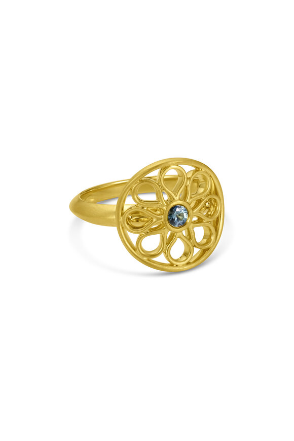 Leigh Maxwell 18k Yellow Gold Sapphire Friendship Ring - view 1