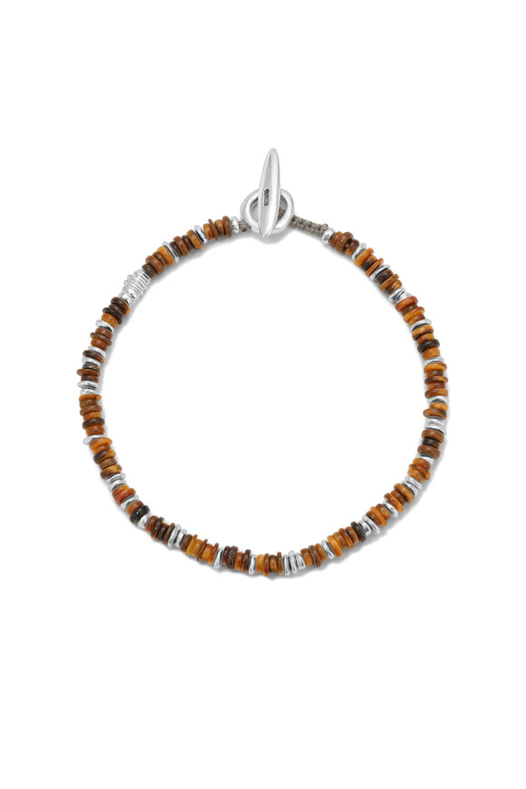 M. Cohen Sterling Silver Tiger's Eye Pillon Bracelet - view 2