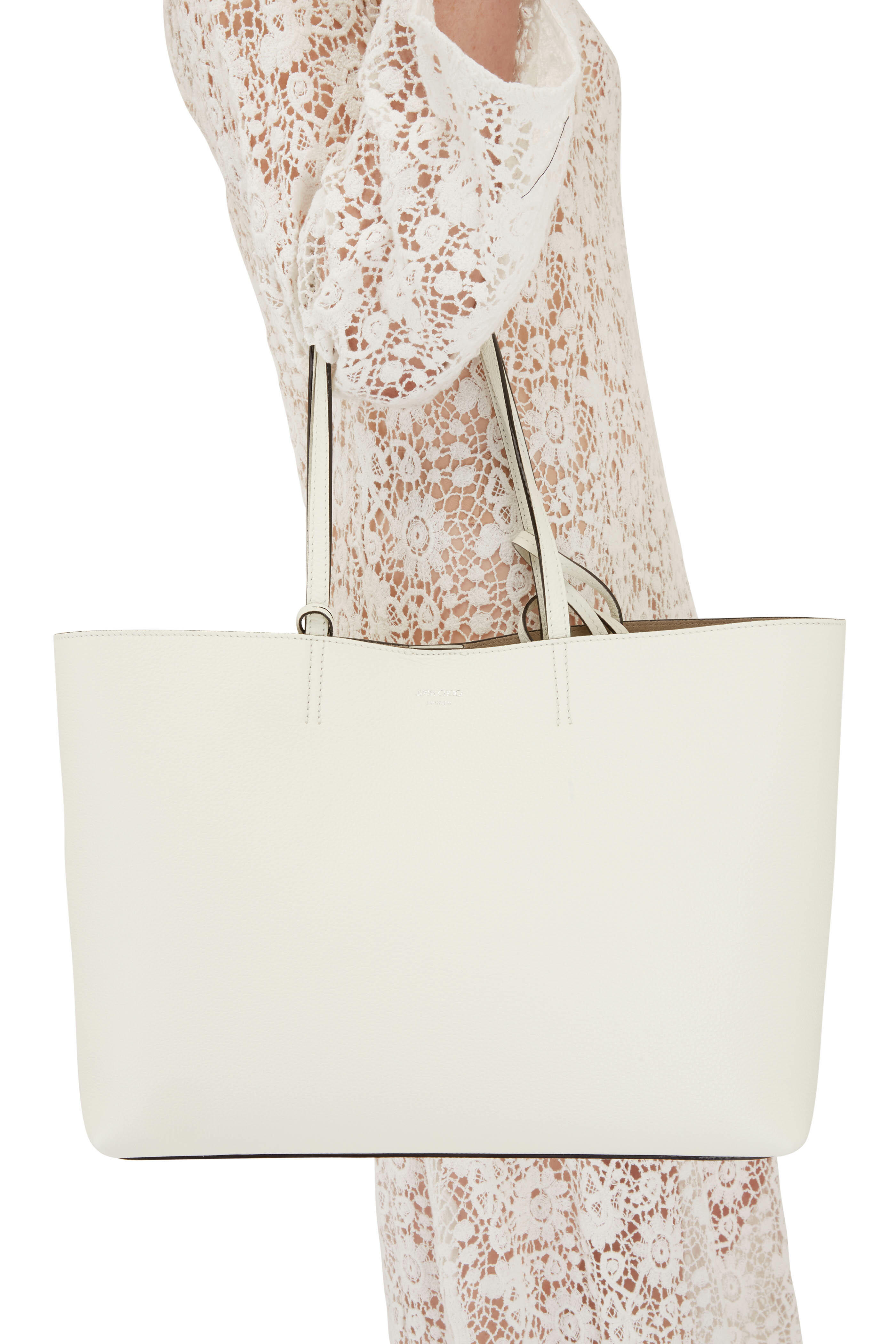 Jimmy Choo - Nine 2 Five Latte Leather Tote Bag | Mitchell Stores