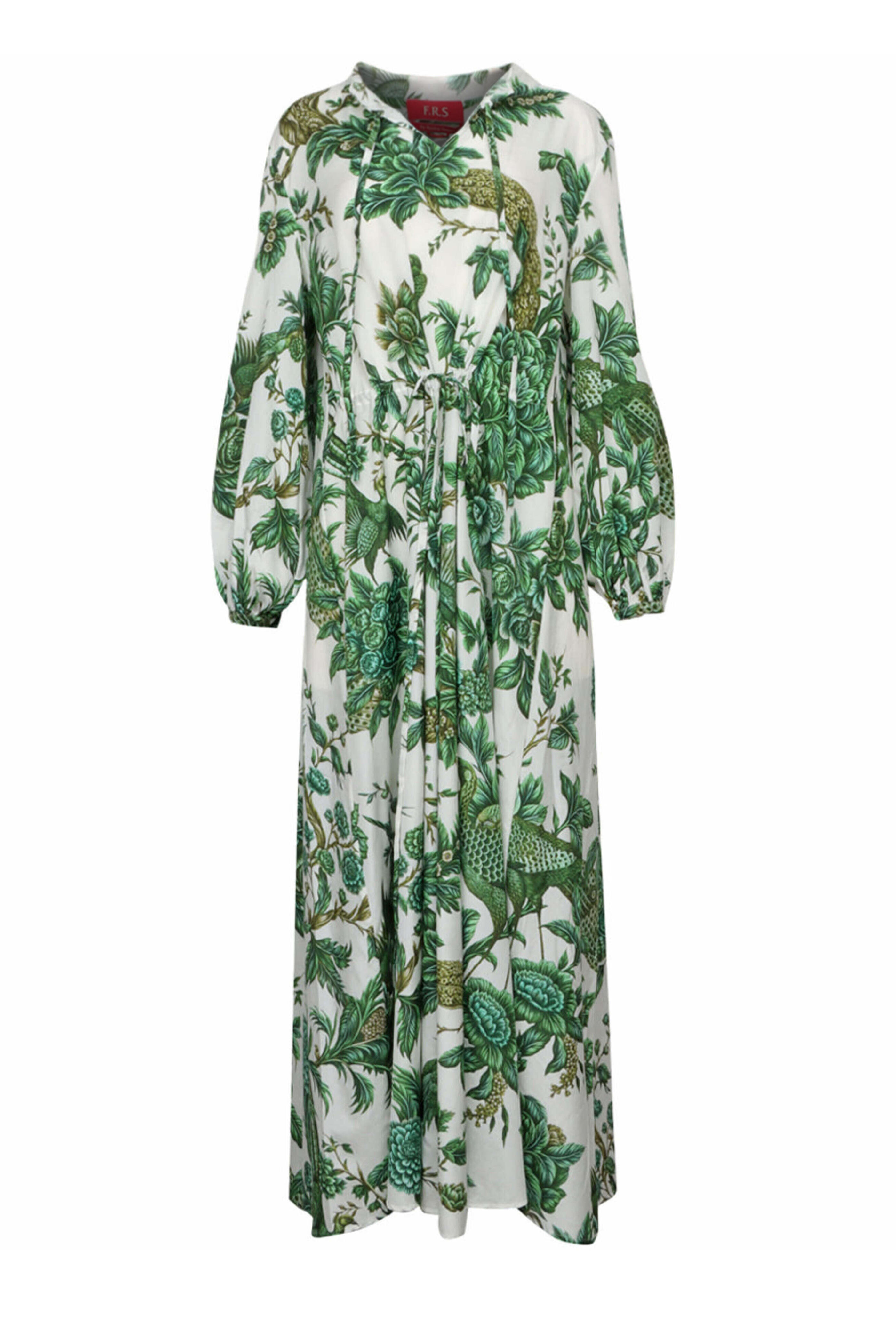 F.R.S. - Green Toile Silk Eione Habotai Dress