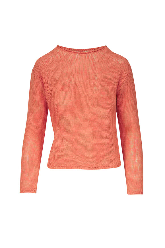 Vince Coral Linen Knit Sweater