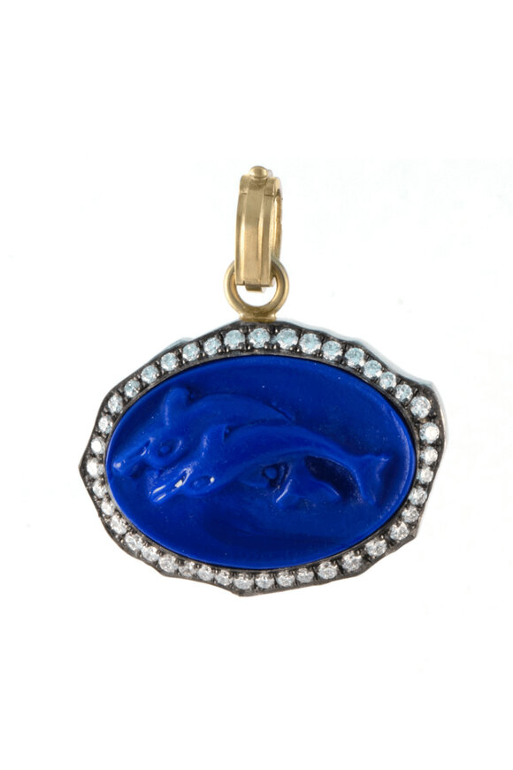 Sylva & Cie Intaglio Dolphin Pendant