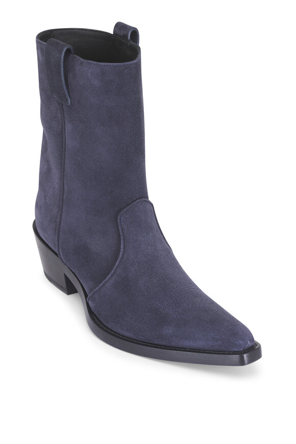 Khaite Clive Midnight Navy Suede Ankle Boot, 35mm - view 1