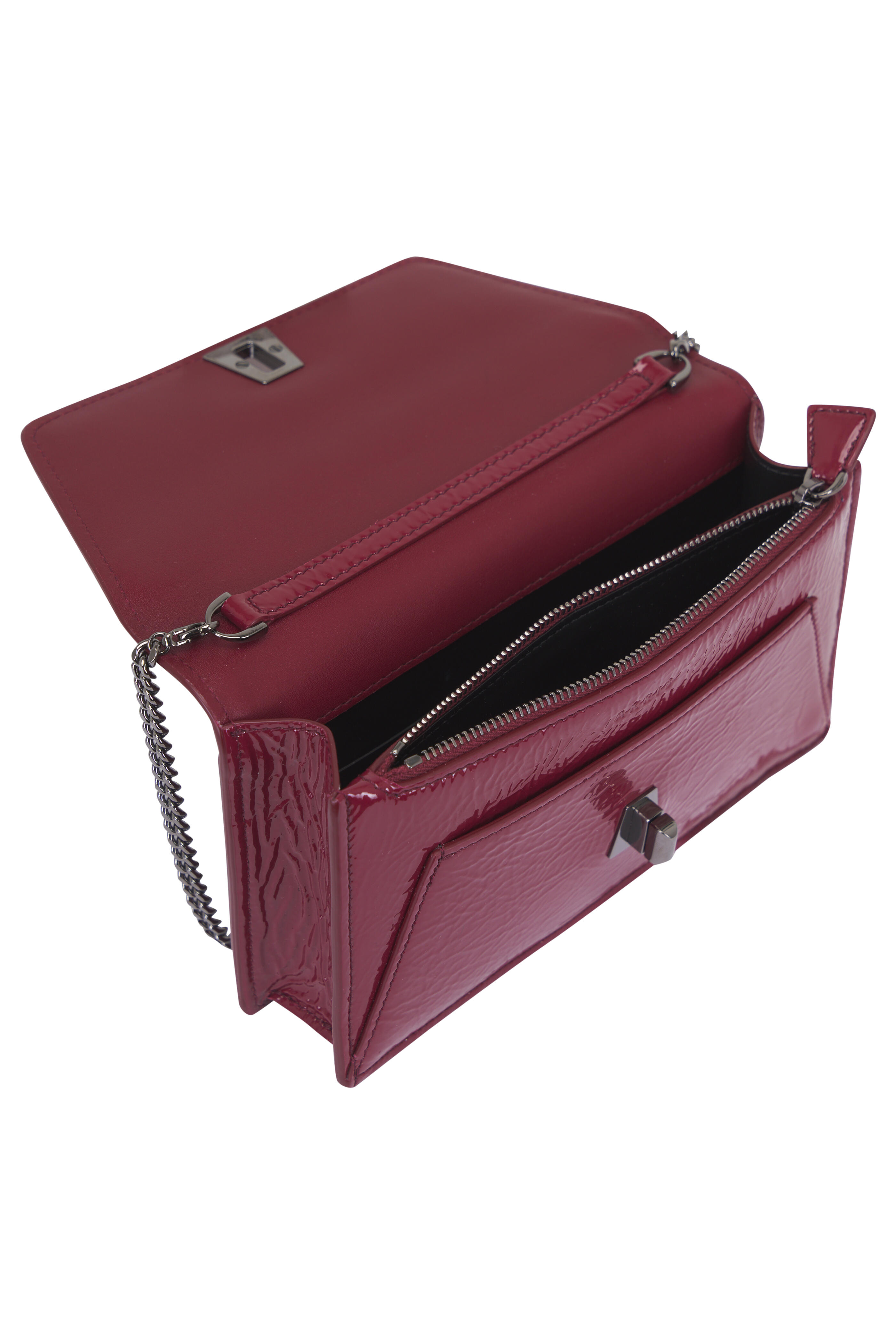 Akris - Anouk Crimson Patent Leather Envelope Clutch