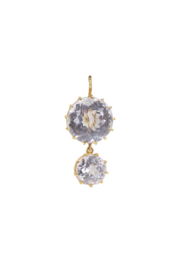 Renee Lewis 18k Yellow Gold Round Kunzite Earrings - view 2